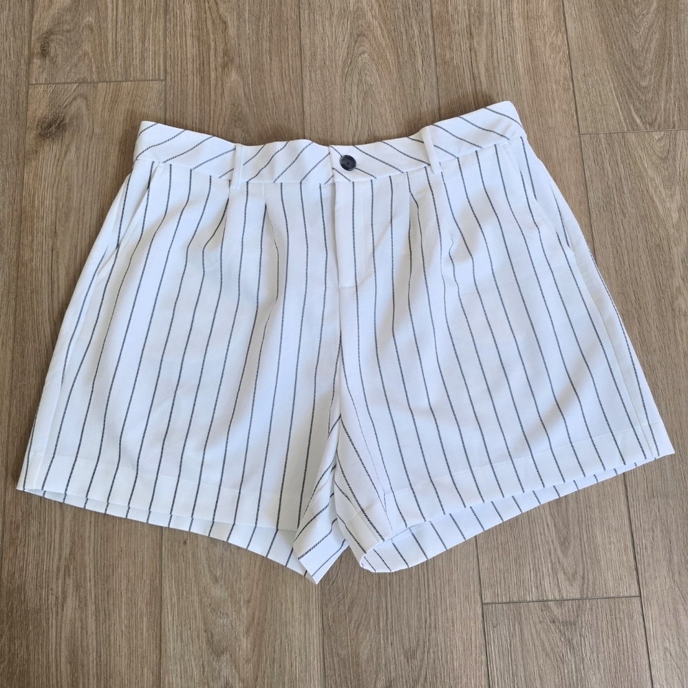torrid White High-Waist Pinstripe Shorts